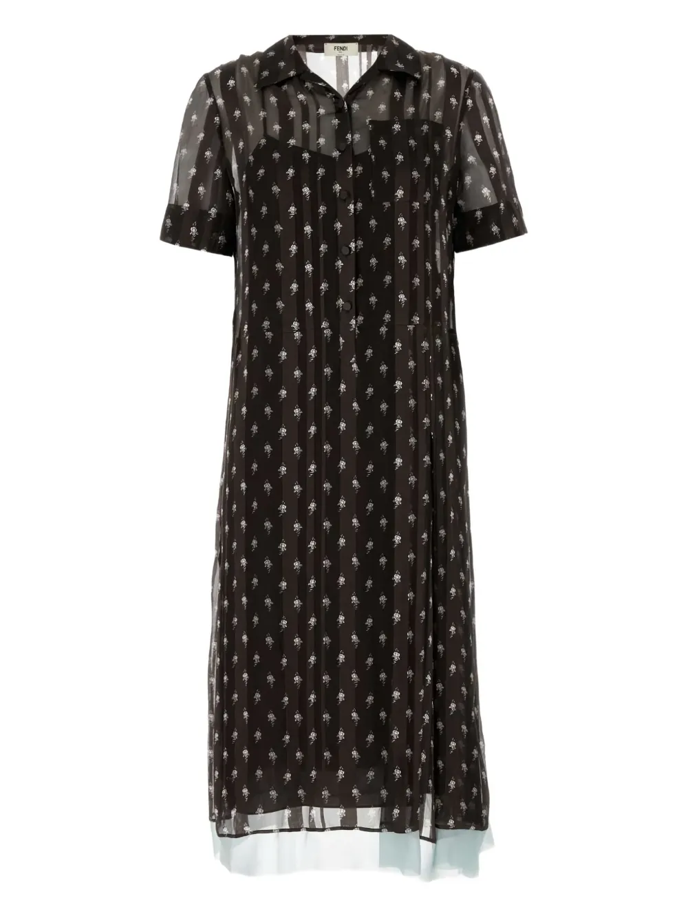 FENDI Printed silk shirt dress - Nero