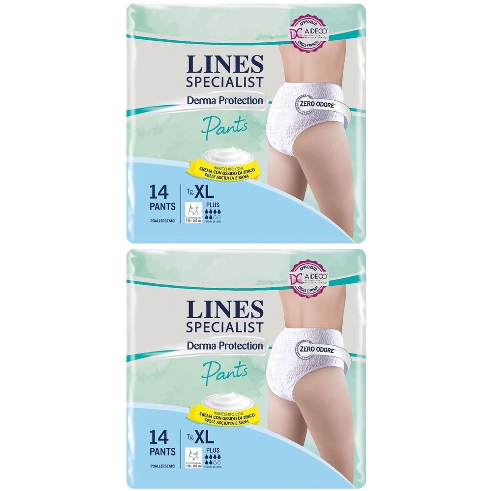 LINES Specialist Derma Protection Pants XL Plus Set da 2 2x14 pz Panno