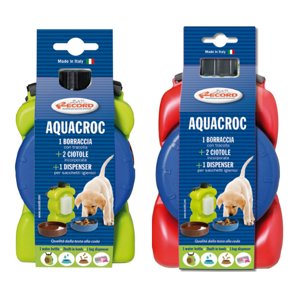 Borraccia accessoriata aquacrok da viaggio record - small: 400 ml - spedizione gratis 1° ordine + scegli lo sconto bzr5 / bzr20