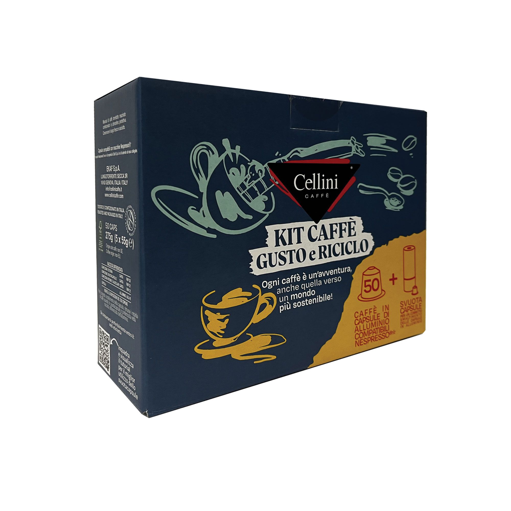 Cellini Caffè 50 capsule compatibili Nespresso e svuotacapsule
