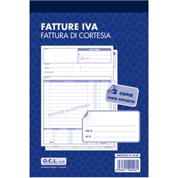 Blocco fatture di cortesia O.C.L. 14 4x21 6 cm 50x2 copie