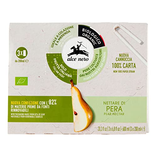 Alce Nero Nettare Biologico Di Pera 3 Brik Da 200 Ml, 600Ml