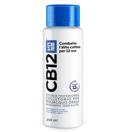 Cb12 Collutorio Quotidiano, Senza Alcool, Combatte Alito Cattivo, Effetto 12 Ore, Con Fluoruro, Senza Alcool, 250 Ml