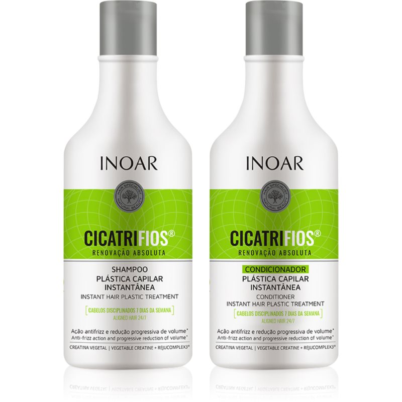 Inoar Cicatrifios Set Per Capelli Rovinati E Fragili 2X250 Ml