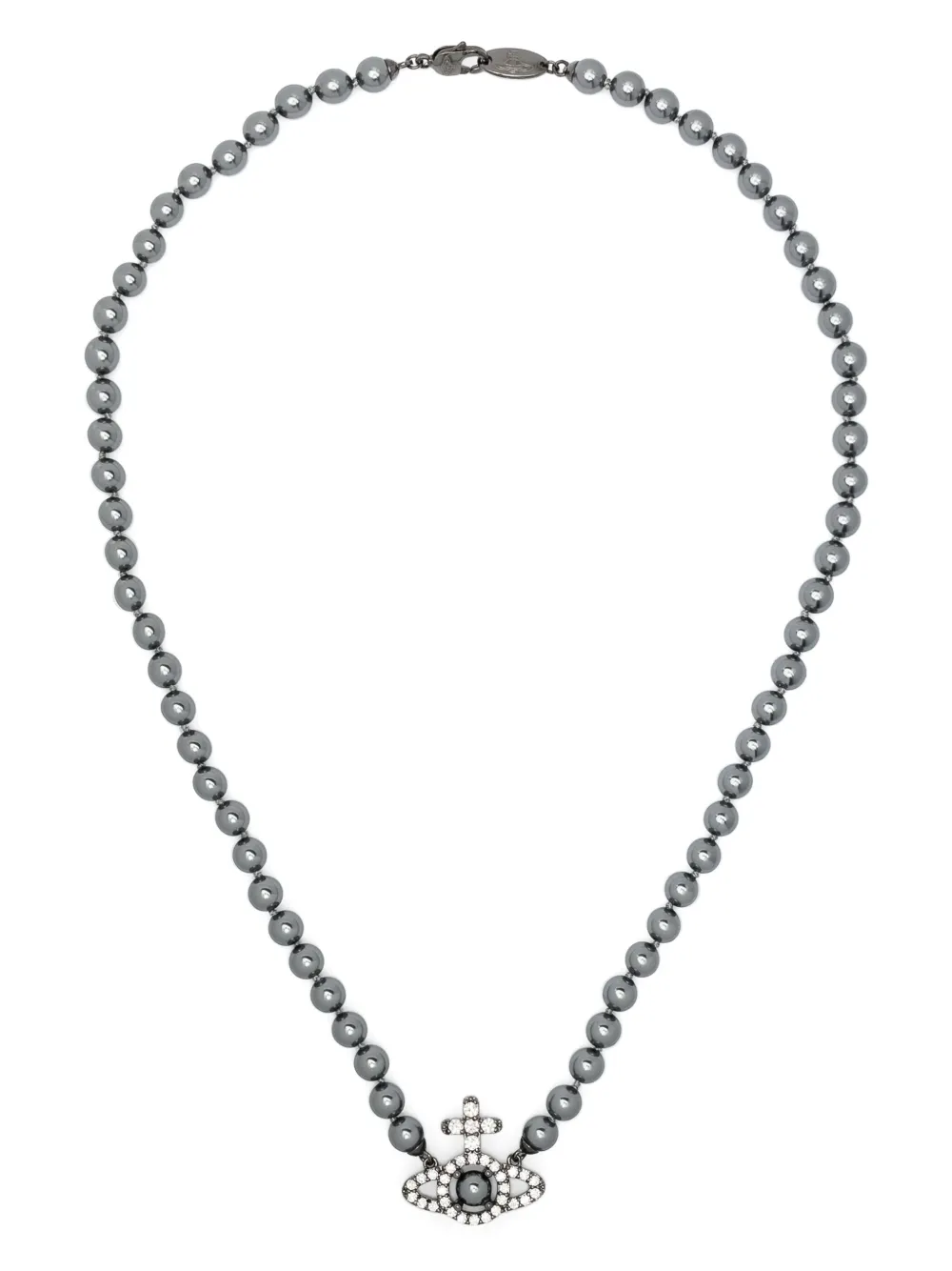 Vivienne Westwood Collana di perle con ciondolo Olympia Orb - Grigio