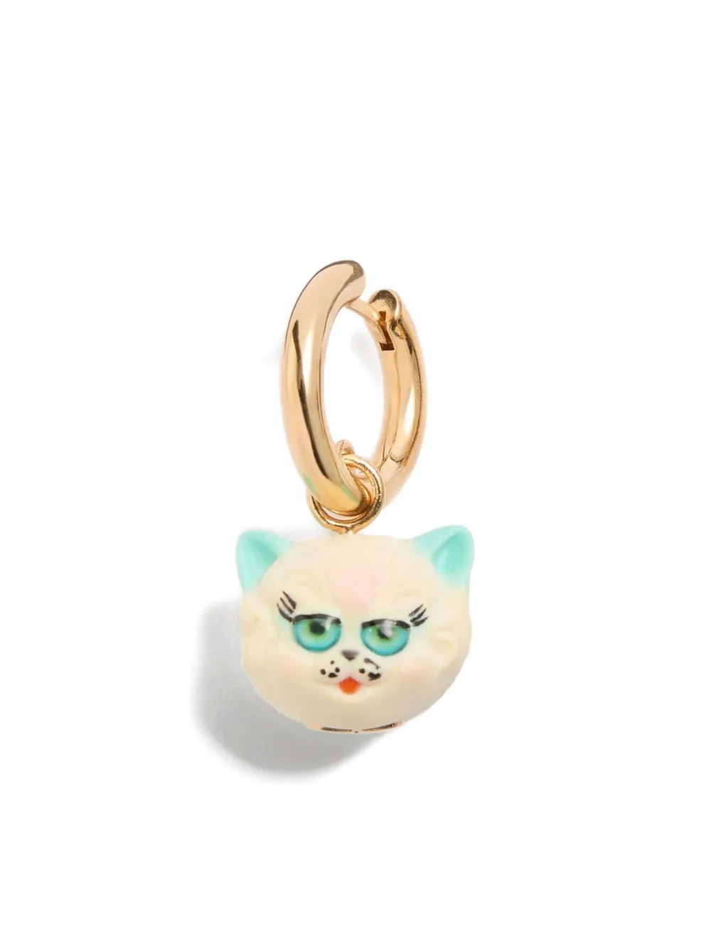 Valentino Garavani LE CHAT DE LA MAISON SINGLE EARRING IN METAL AND NYLON - Oro