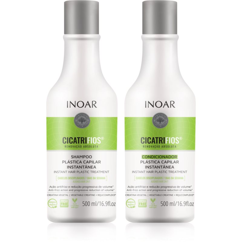 Inoar Cicatrifios Set Per Capelli Rovinati E Fragili 2X500 Ml