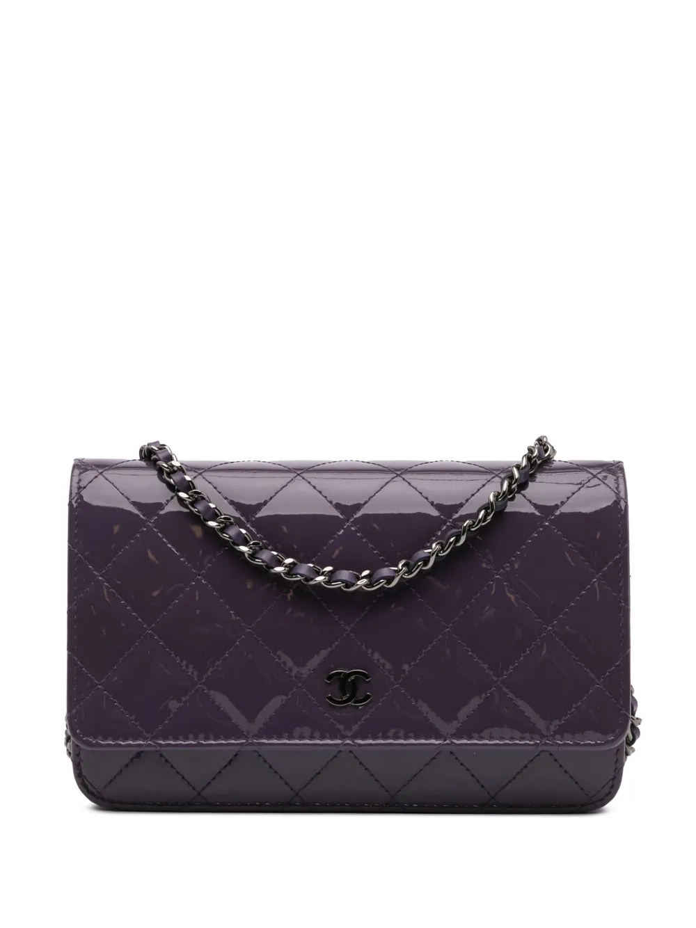 CHANEL Pre-Owned 2016-2017 Classic Patent Wallet On Chain crossbody bag - Viola