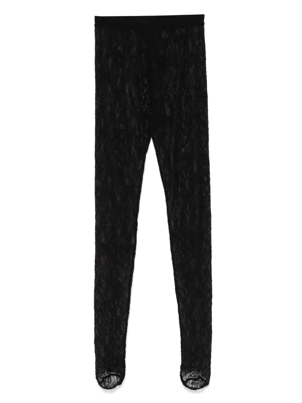WARDROBE.NYC lace stirrup tights - Nero