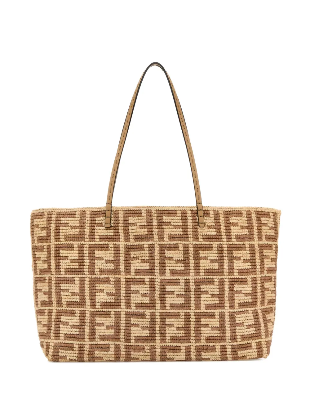 FENDI large embroidered tote bag - Toni neutri