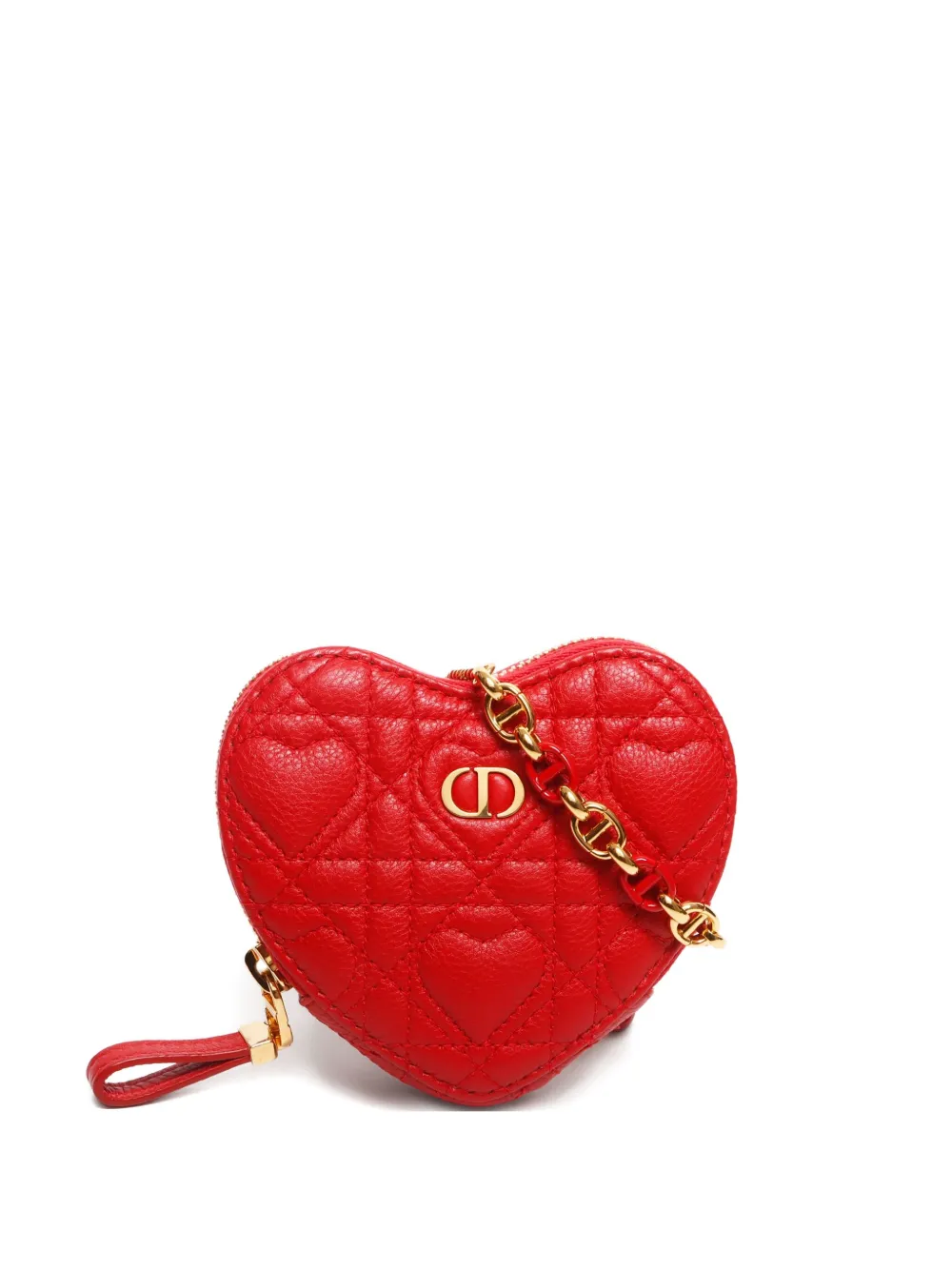 Christian Dior Pre-Owned 2024-2025 Dior Caro heart pouch - Rosso