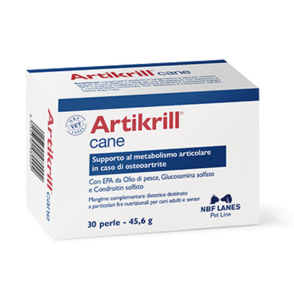 Artrikrill cane supporto metabolismo articolare nbf lanes - confezione da 30 compresse - spedizione gratis 1° ordine + scegli lo sconto bzr5 / bzr20