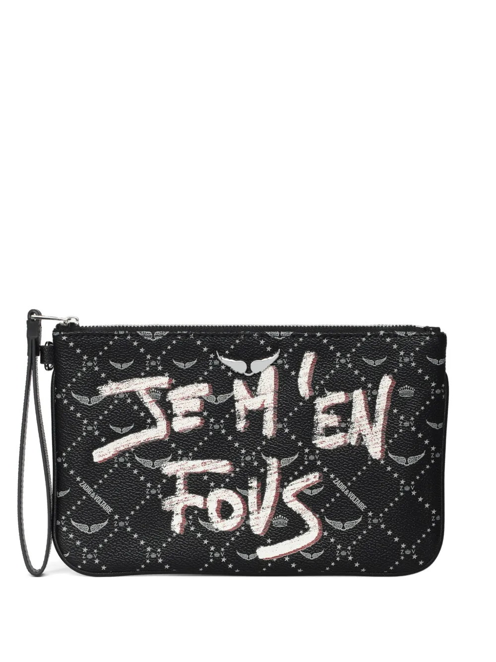 Zadig&Voltaire monogram clutch bag - Nero