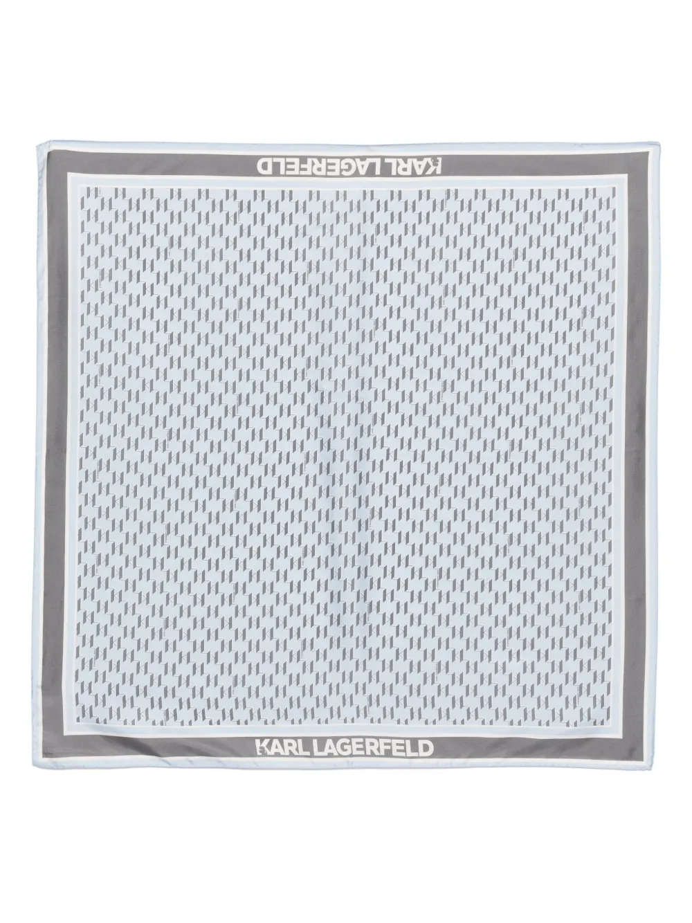 Karl Lagerfeld monogram silk scarf - Blu