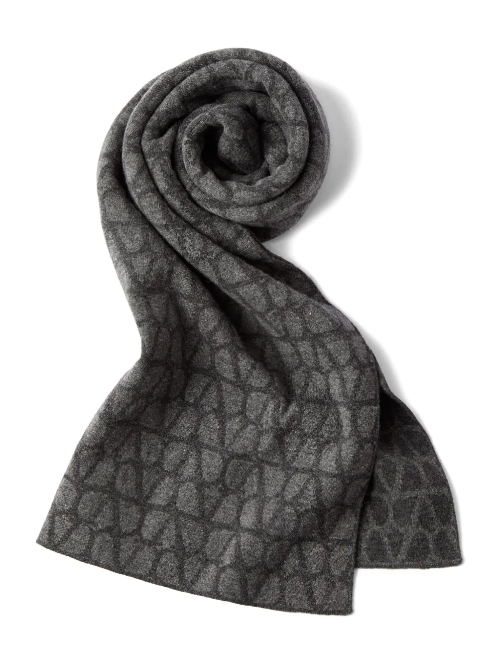 Valentino Garavani TOILE ICONOGRAPHE WOOL AND CASHMERE SCARF - Grigio