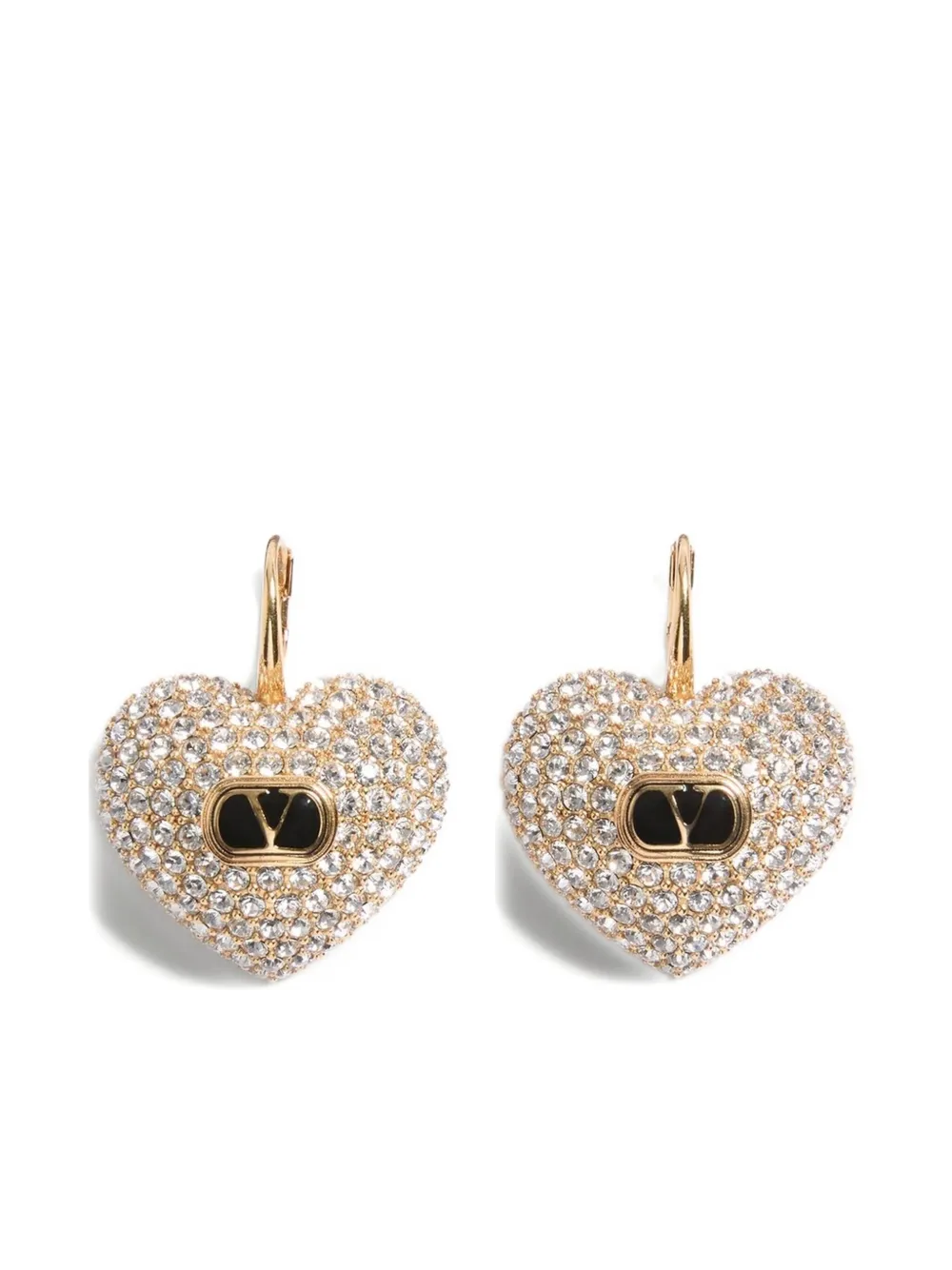 Valentino Garavani COEUR ROYAL METAL, ENAMEL AND SWAROVSKI® CRYSTAL EARRINGS - Oro
