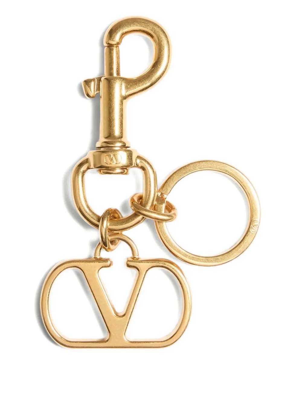 Valentino Garavani VLOGO SIGNATURE METAL BAG CHARM WITH KEY RING - Oro