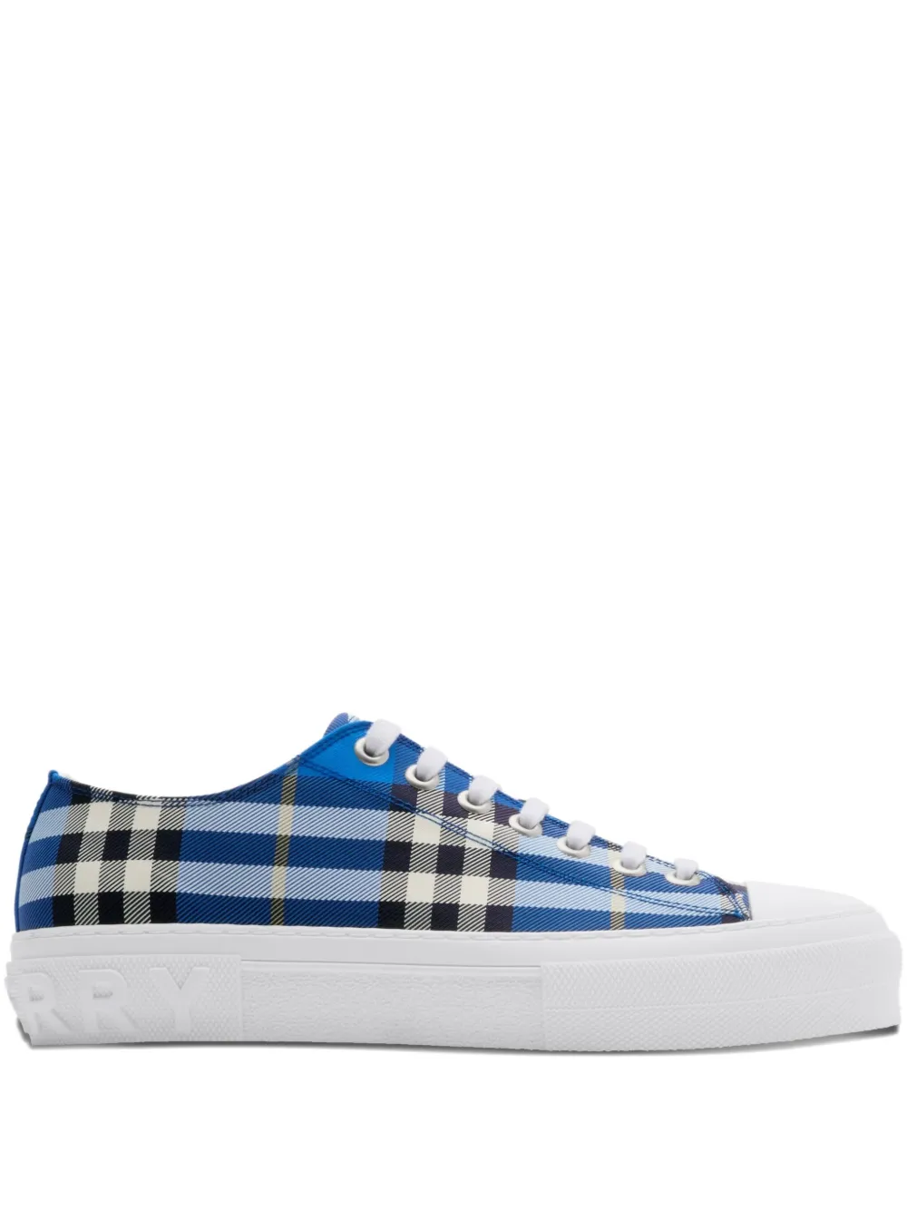 Burberry checked sneakers - Blu