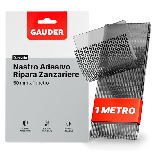 Gauder Nastro Adesivo Di Riparazione Per Zanzariere (50 Mm X 1 M) | Kit Riparazione Per Zanzariere | Ripara Zanzariera | Nastro Ripara Zanzariere