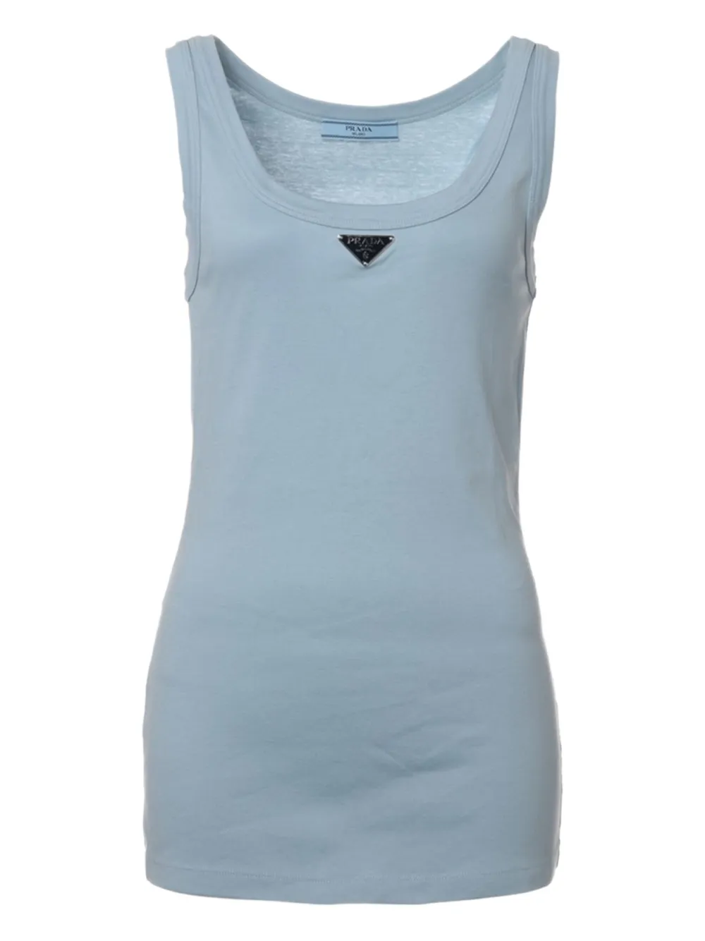 Prada Pre-Owned 2022 enamel triangle-logo tank top - Blu