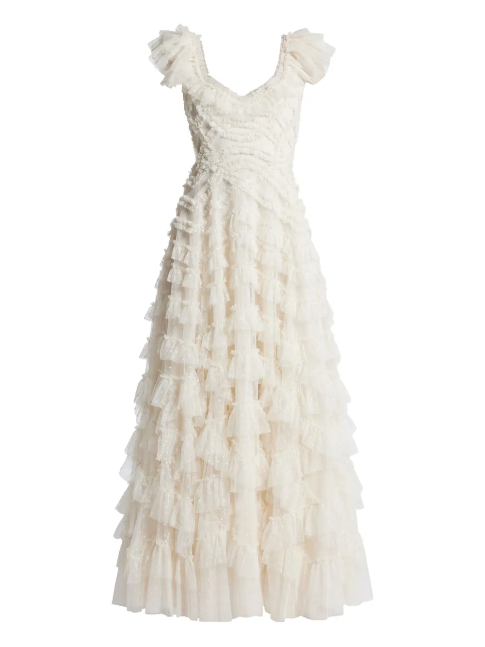 Needle & Thread tulle-inserts dress - Toni neutri