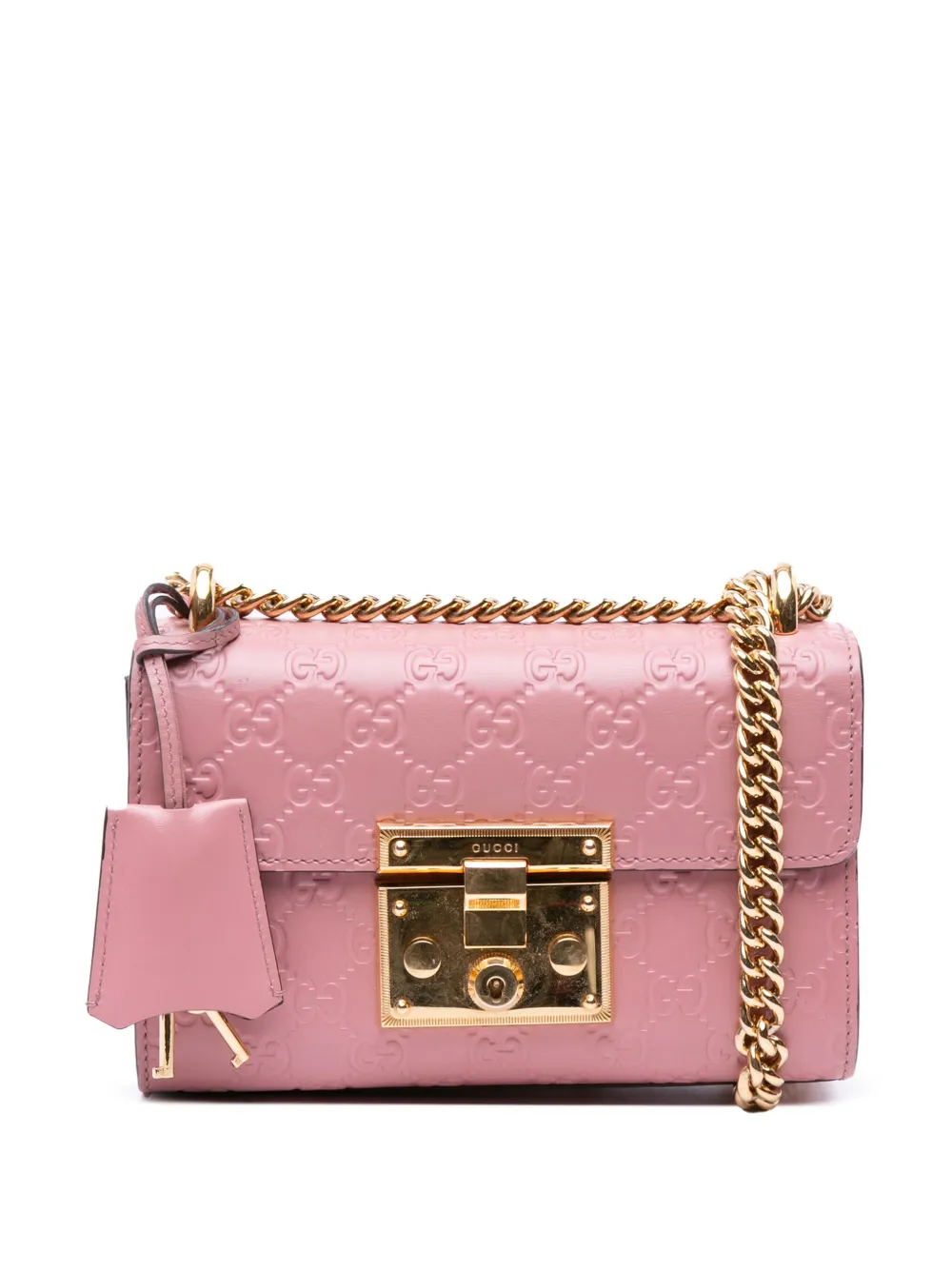 Gucci Pre-Owned 2016-2024 Small Guccissima Padlock crossbody bag - Rosa