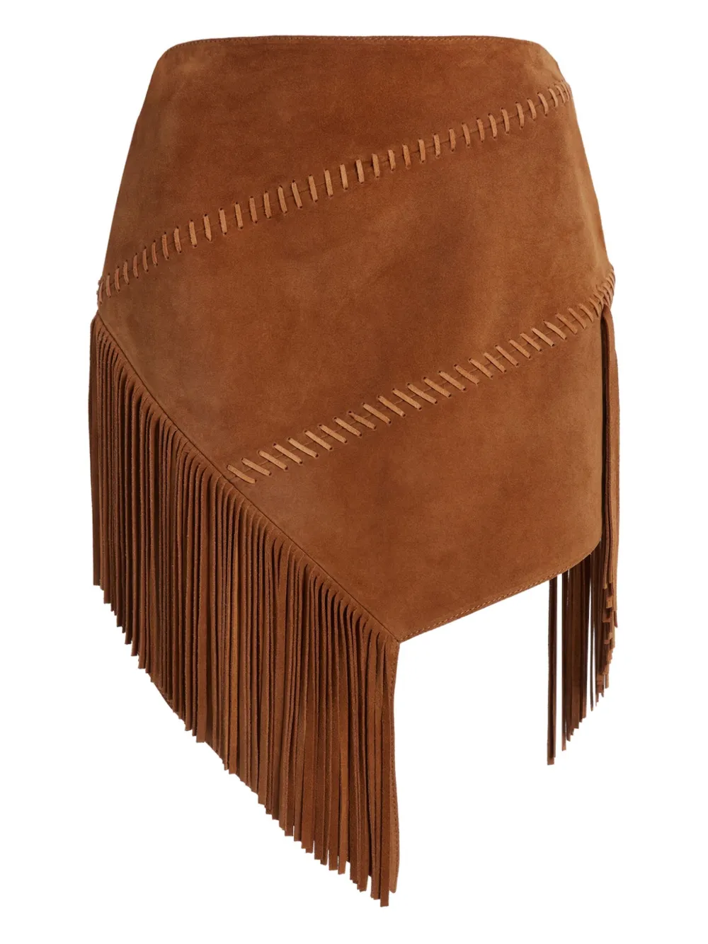Coperni suede asymmetric skirt - Marrone
