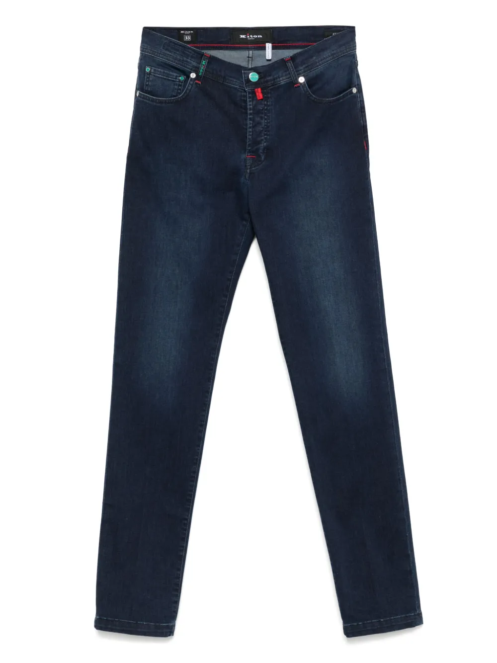 Kiton Jeans con applicazione logo - Blu