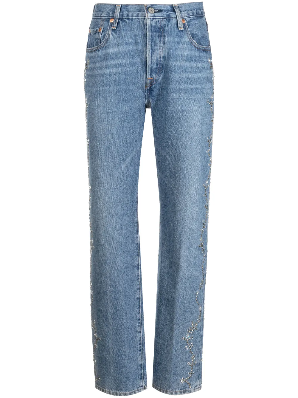 Anna Sui Jeans affusolati con decorazione - Blu