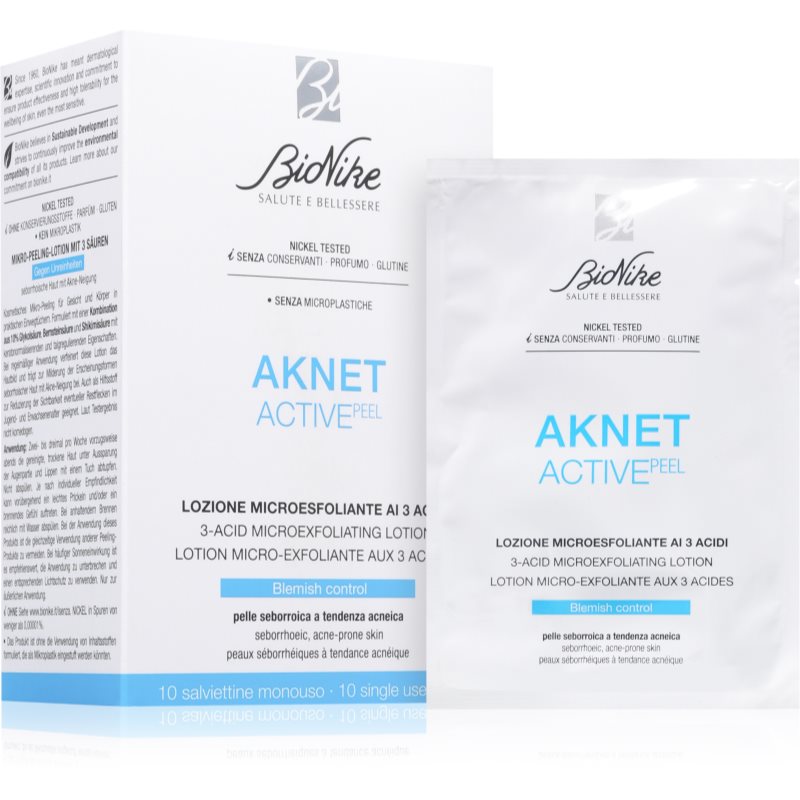 Bionike Aknet Activepeel Salviette Esfolianti Viso 20 Pz
