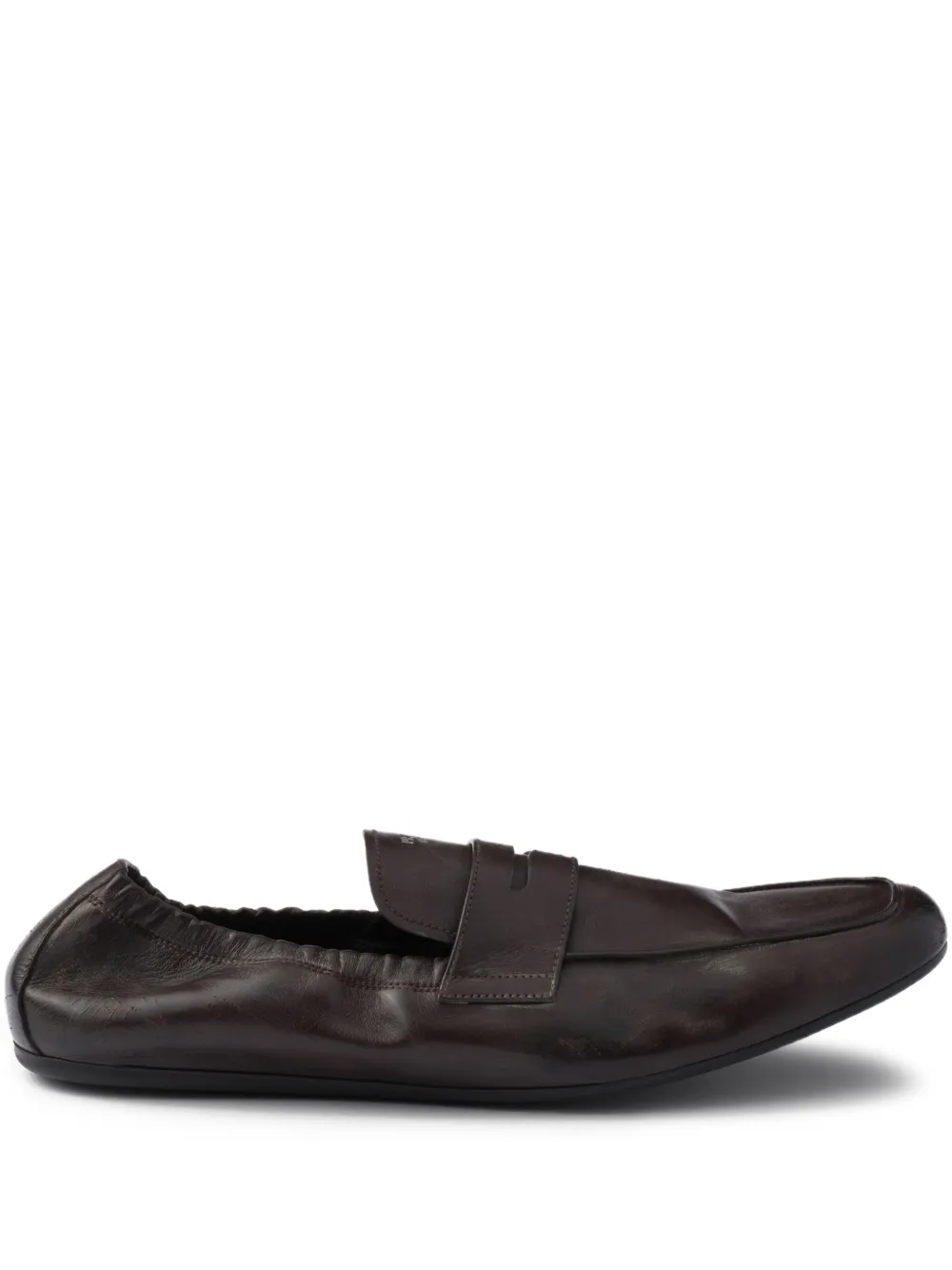Prada Shuffle leather loafers - Marrone