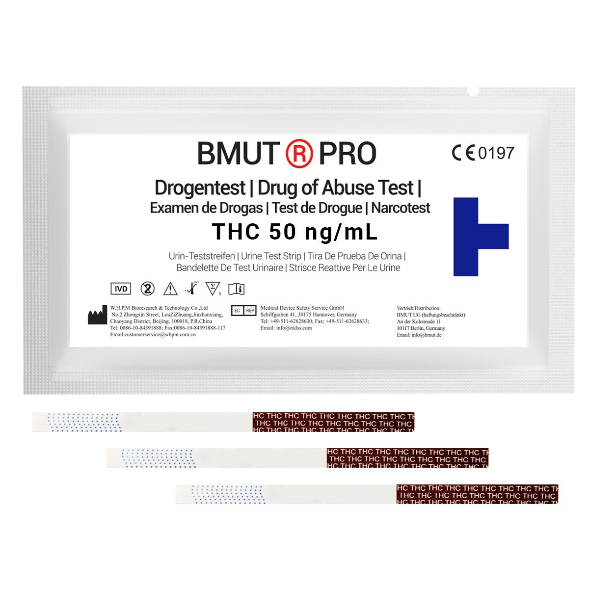 BMUT antidroga THC test urine 50ng/mL 10 pz Strisce reattive