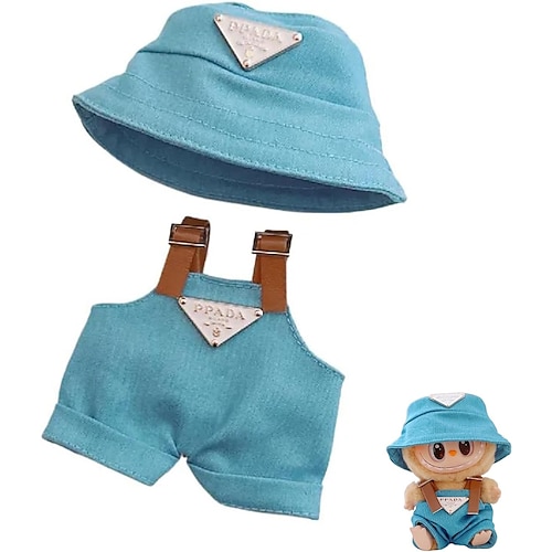 Set di vestiti Labubu da 17 cm (senza bambola) e cappello Completo tuta per accessori Labubu da 17 cm, abiti carini per vestire Labubu in stile unico