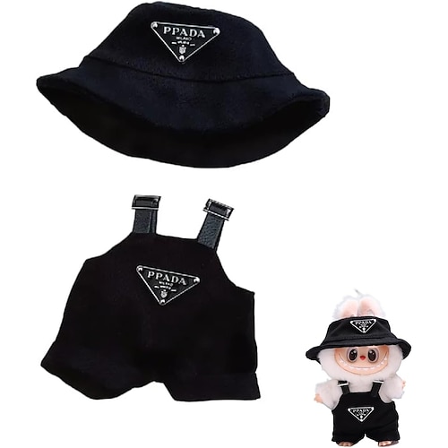 Set di vestiti Labubu da 17 cm (senza bambola) e cappello Completo tuta per accessori Labubu da 17 cm, abiti carini per vestire Labubu in stile unico