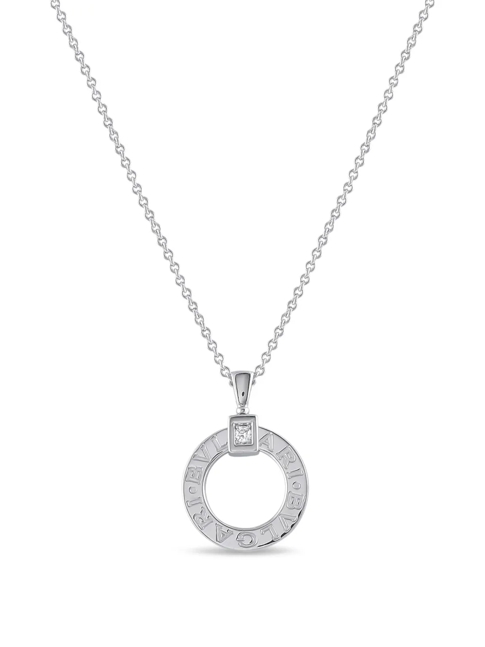 Bvlgari Pre-Owned Collana con pendente Bvlgari Bvlgari in oro bianco 18kt con diamanti - Argento