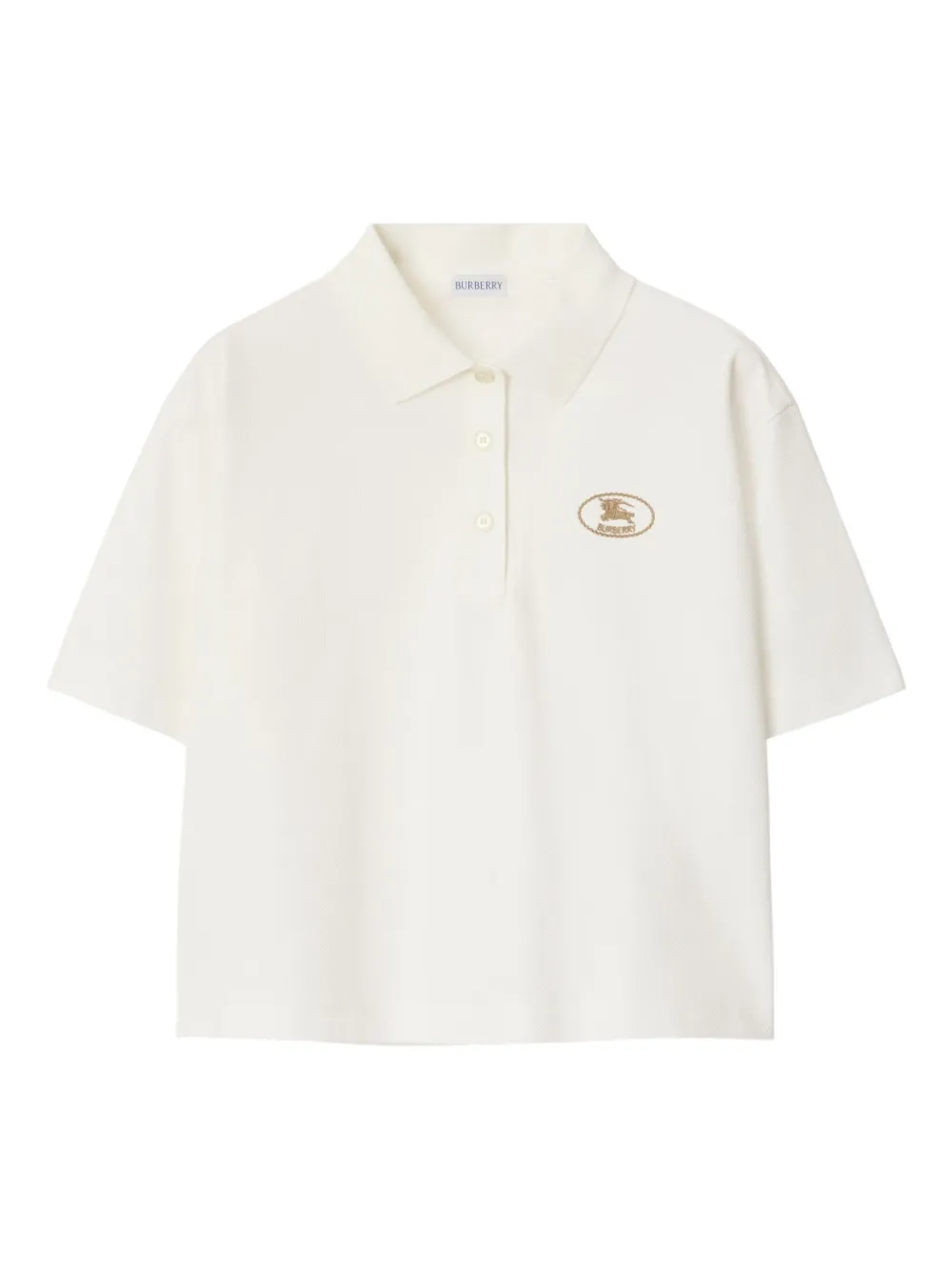 Burberry cropped cotton polo shirt - Bianco