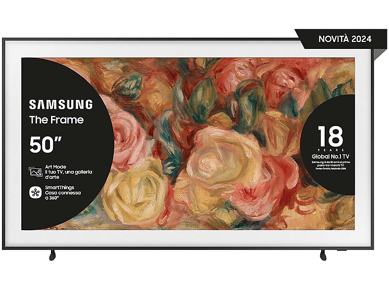 Samsung The Frame Qe50Ls03Dauxzt Tv Qled, 50 ", Qled 4K