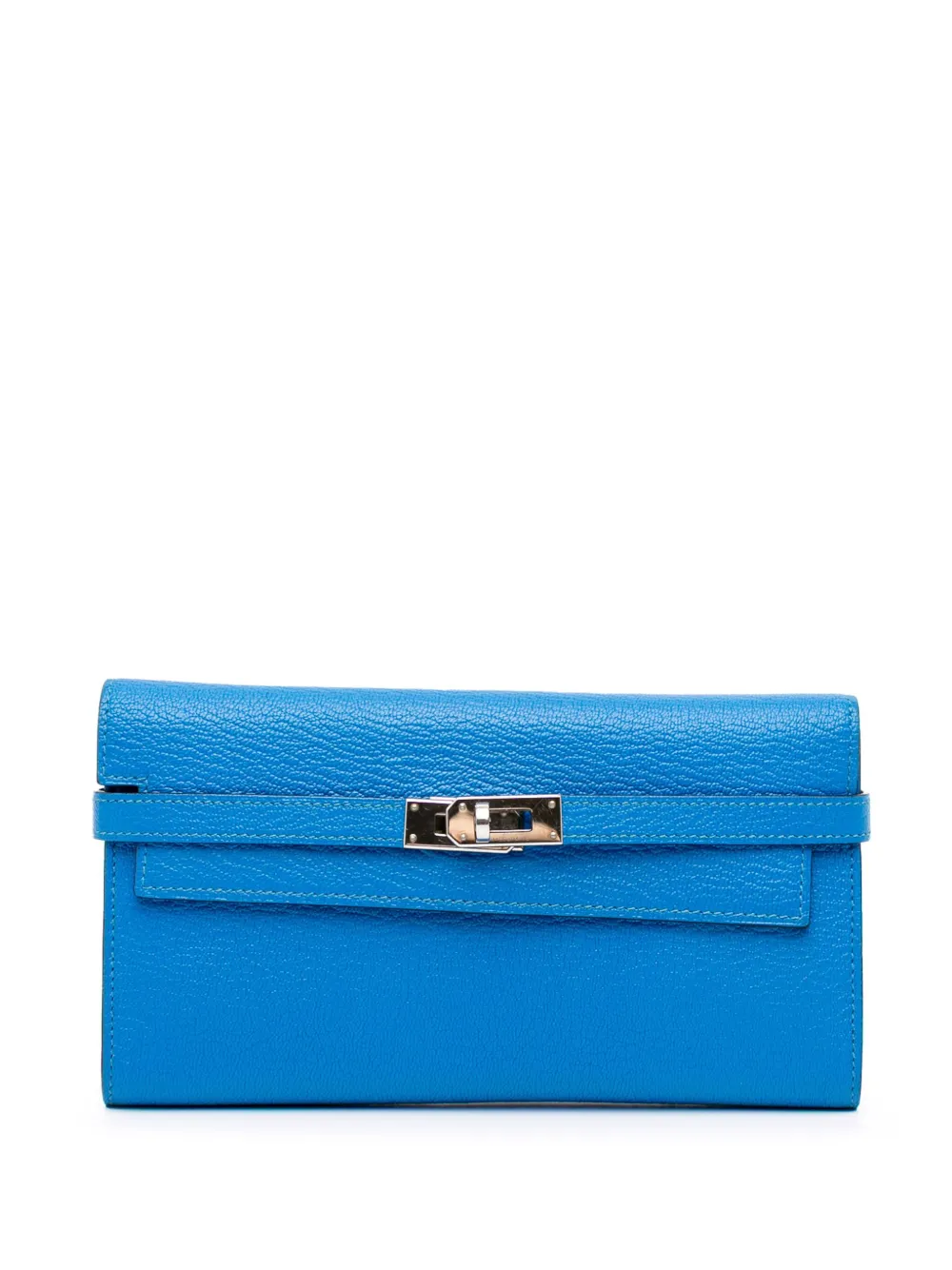 Hermès Pre-Owned 2017 Chevre Mysore Kelly Longue Wallet long wallets - Blu