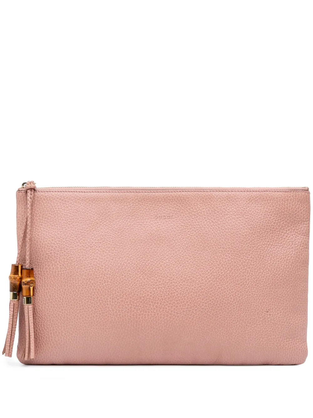 Gucci Pre-Owned 2016-2024 Bamboo Tassel Leather clutch bag - Rosa