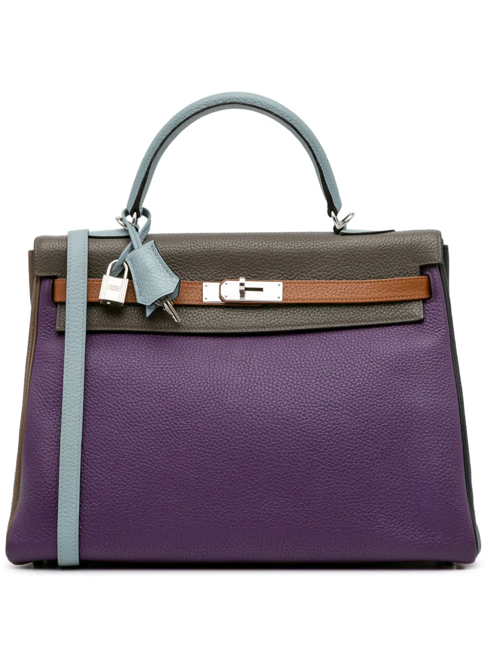 Hermès Pre-Owned 2012 Togo Arlequin Kelly II Retourne 35 satchel - Viola