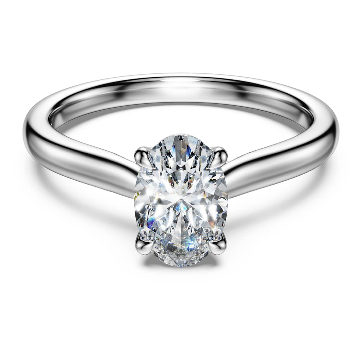 Eternity solitaire ring, Lab-grown diamonds 1 ct tw, Oval shape, 14K white gold