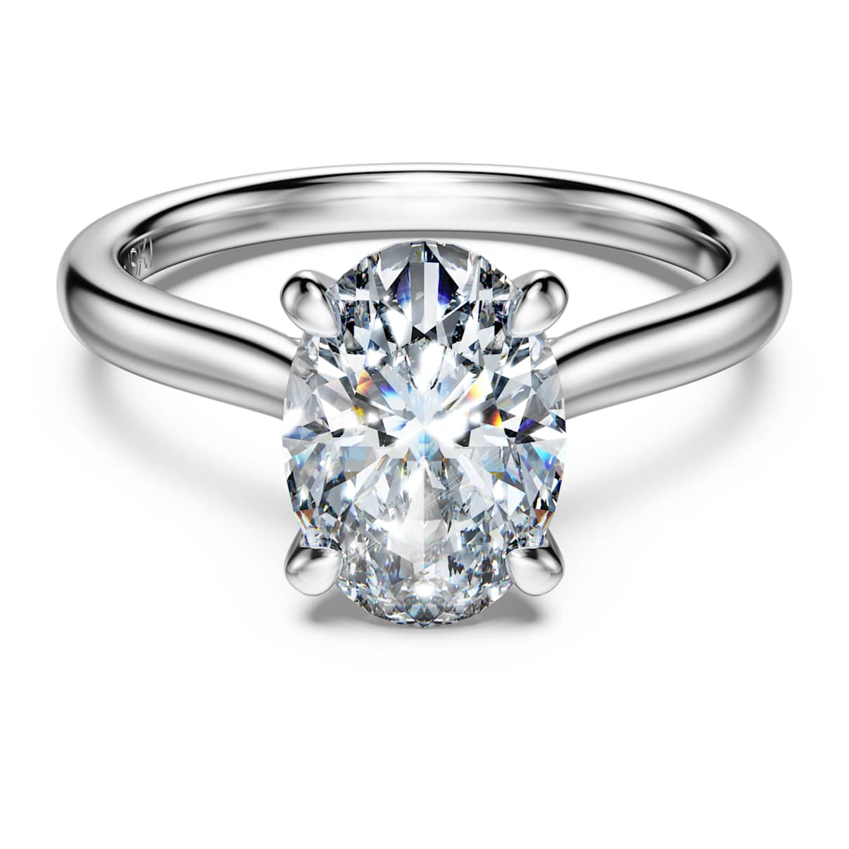 Eternity solitaire ring, Lab-grown diamonds 2 ct tw, Oval shape, 14K white gold