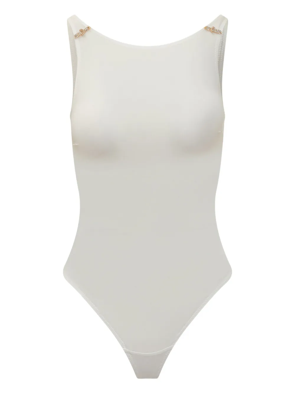 Elisabetta Franchi crystal-detail bodysuit - Toni neutri