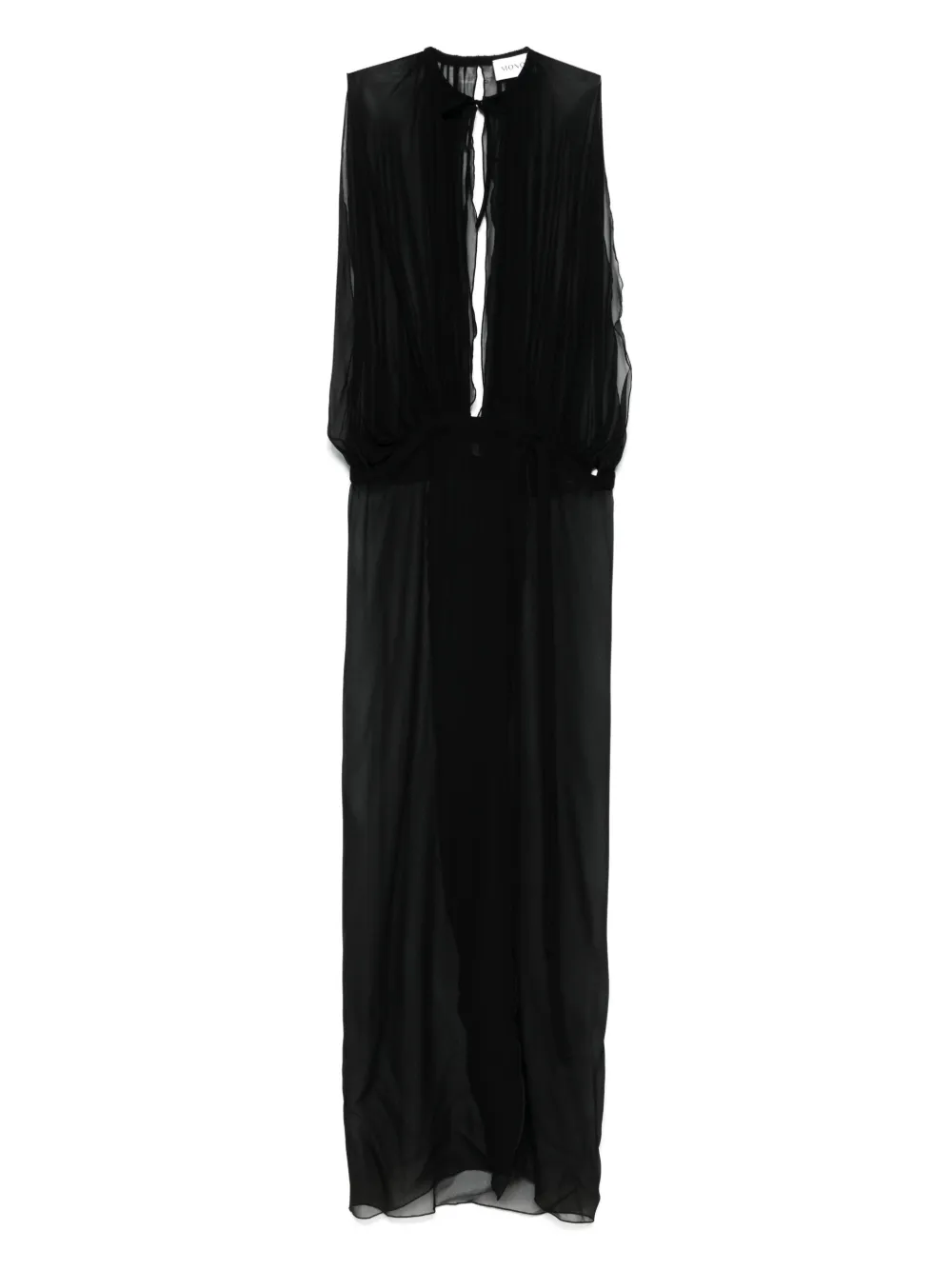 Mônot sleeveless sheer maxi dress - Nero