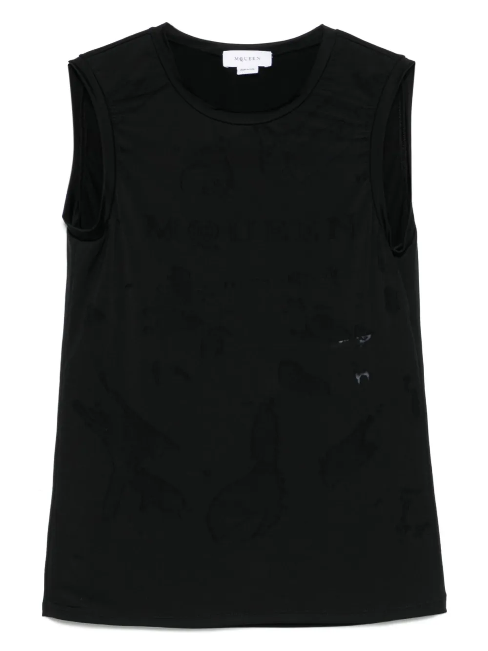 Alexander McQueen Top con logo jacquard - Nero