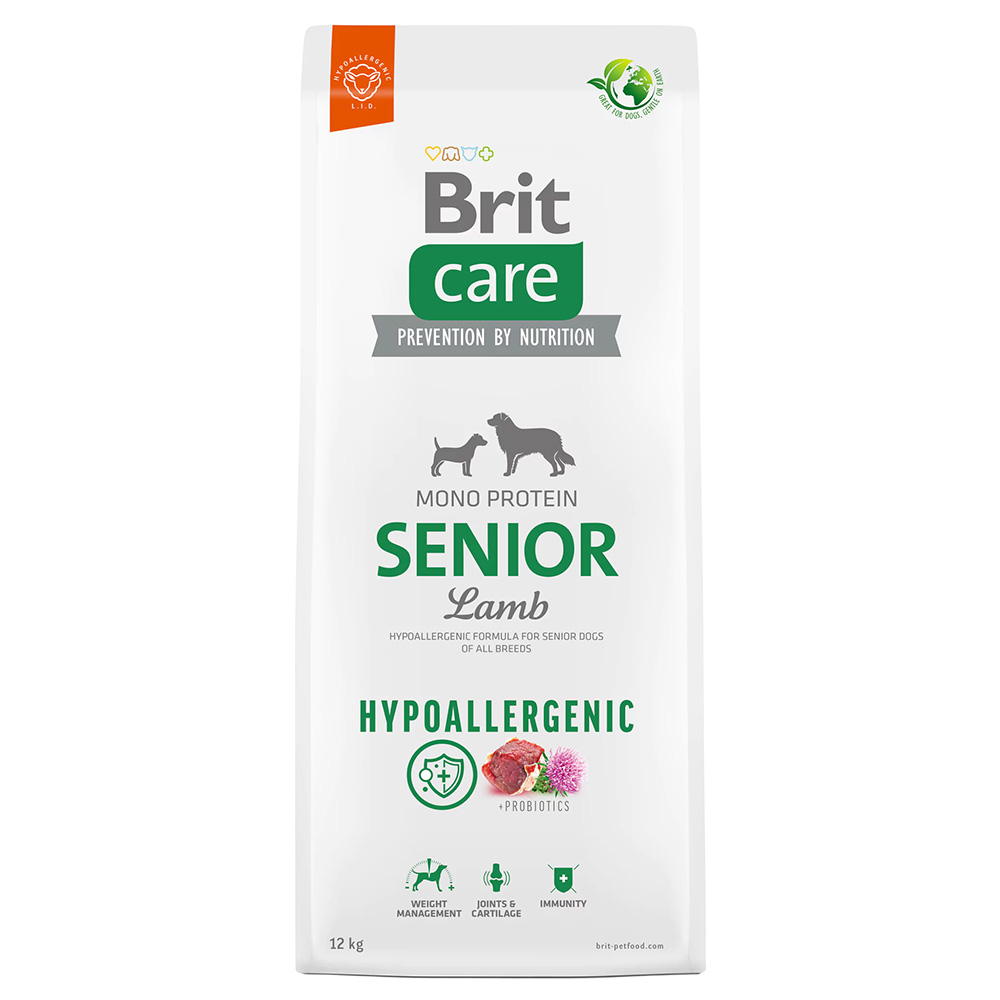 Brit Care Dog Hypoallergenic Senior Agnello & Riso Crocchette cane - 12 kg