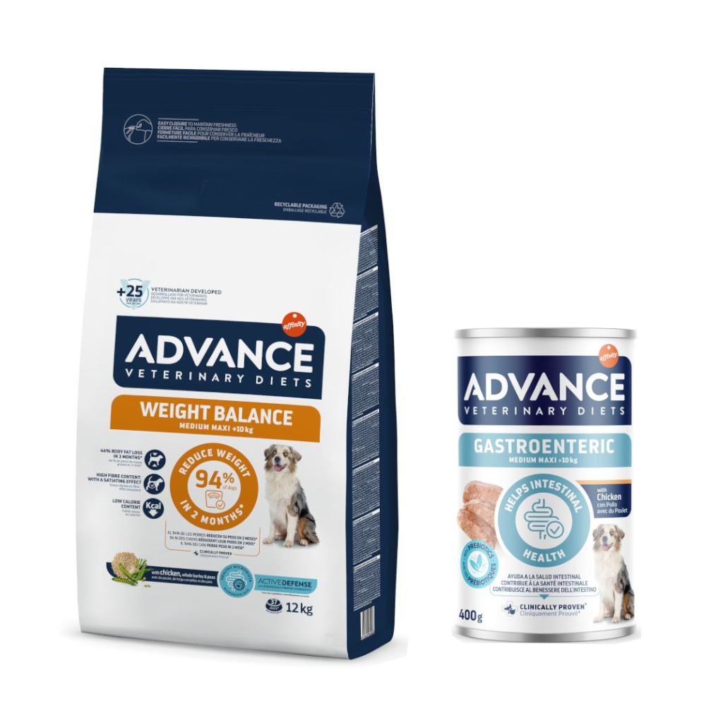 12 kg Advance Veterinary Diet crocchette + 400 g cibo umido gratis! - 12 kg Atopic con Coniglio e Piselli