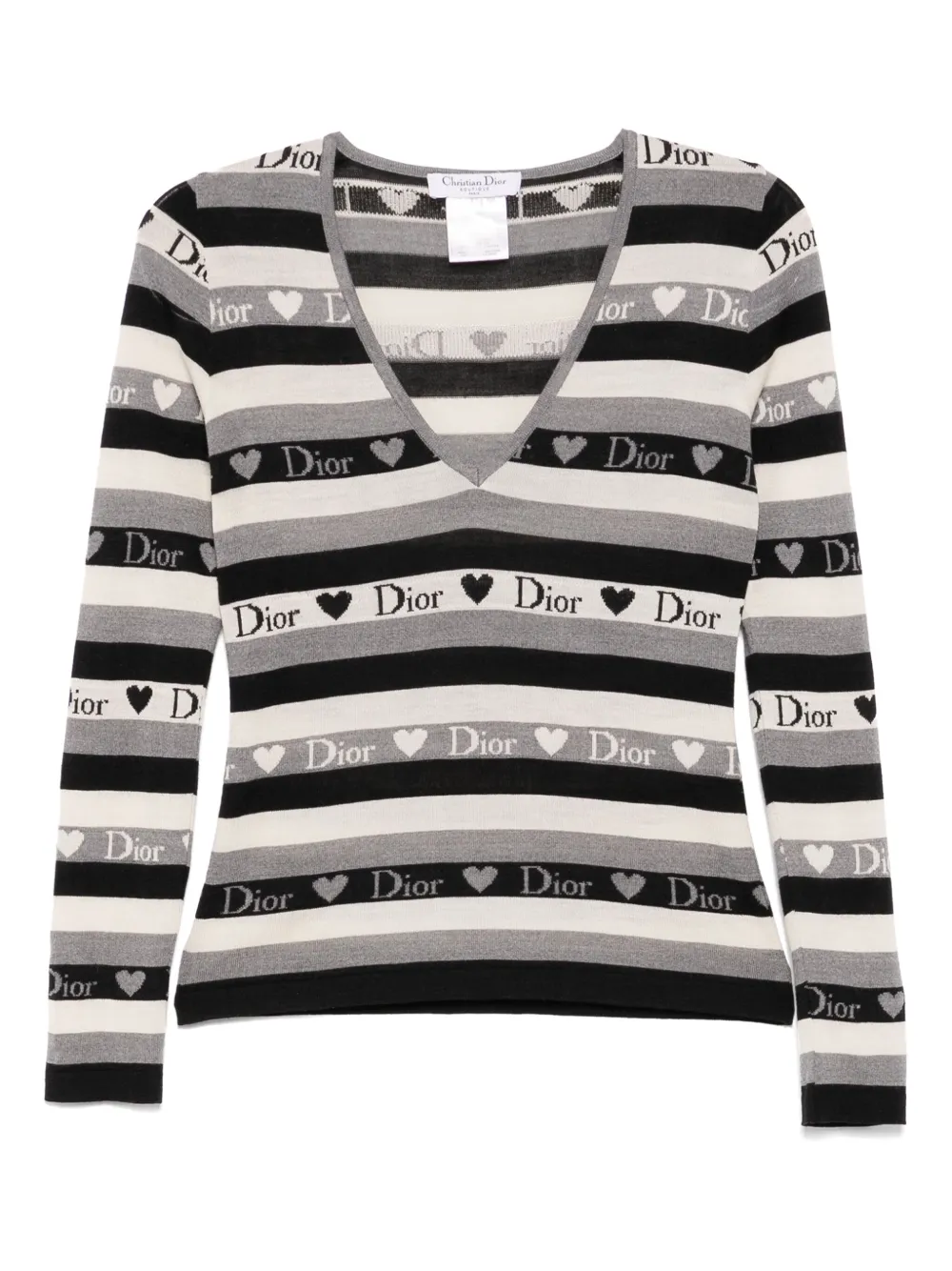 Christian Dior Pre-Owned T-shirt a righe 2005 - Nero