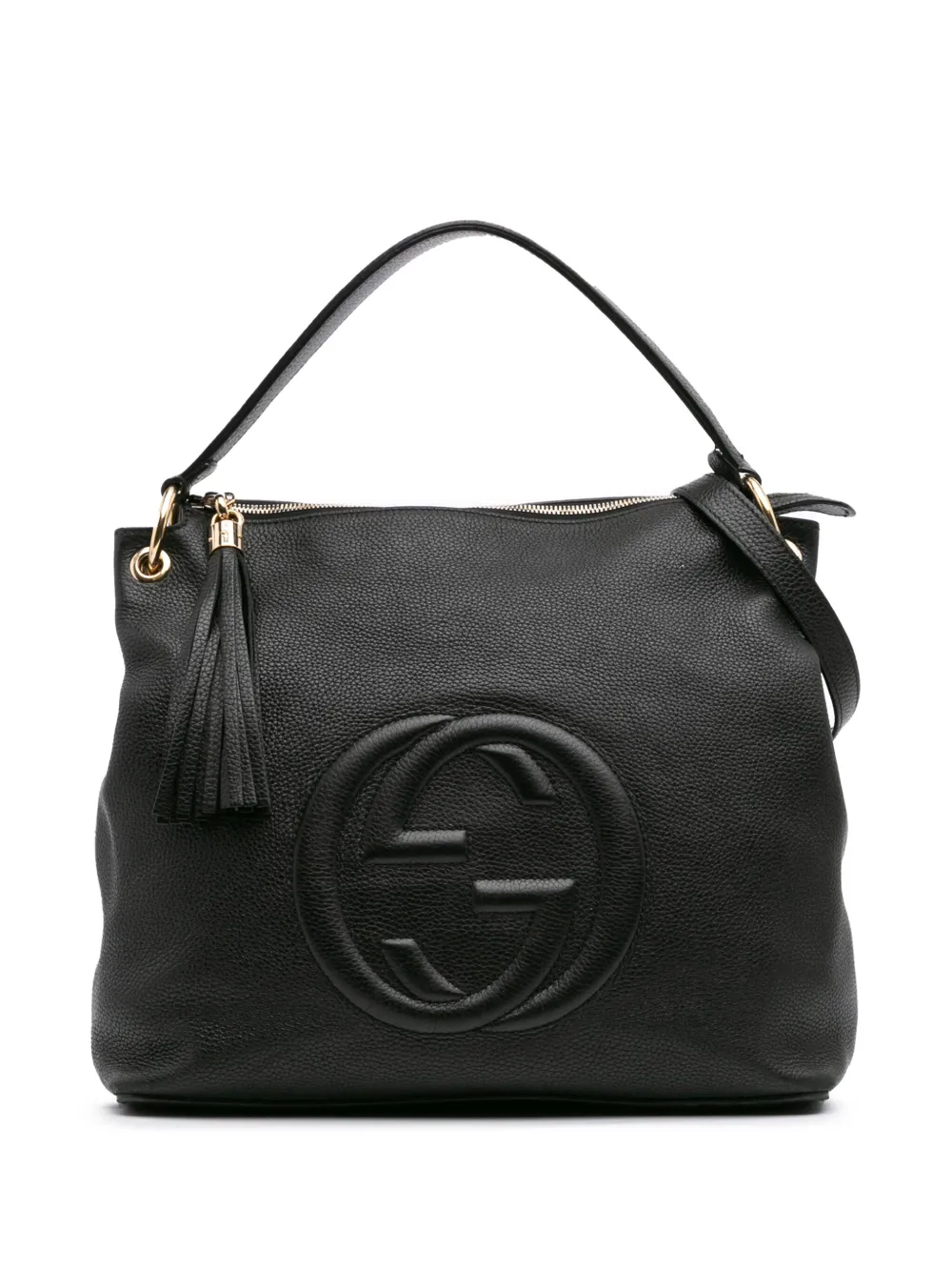 Gucci Pre-Owned 2000-2015 Large Pebbled Calfskin Soho Convertible Hobo satchel - Nero