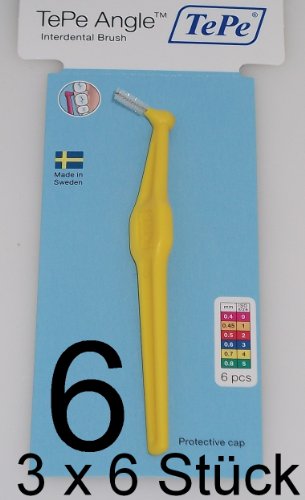 18 Tepe Angle Interdental Brushes 0.7 Mm Yellow